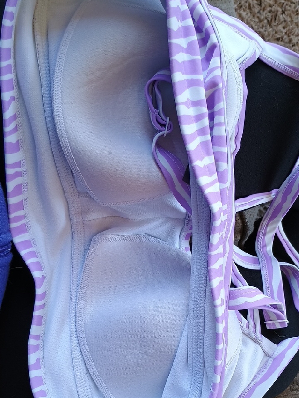 Torrid Purple Zebra Print Strappy Swim Top Plus Size Excellent Condition - Picture 3 of 6